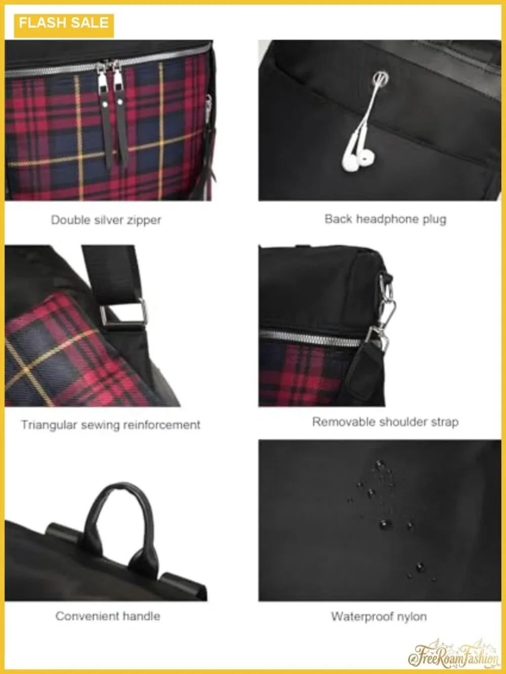 Waterproof Nylon Women's Fashion Backpack Large Capacity Travel Daypack